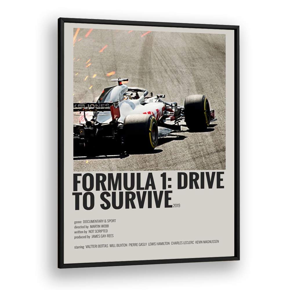 Formula 1-Drive To Survive 2019 Movie Posters in Black Plain Frame