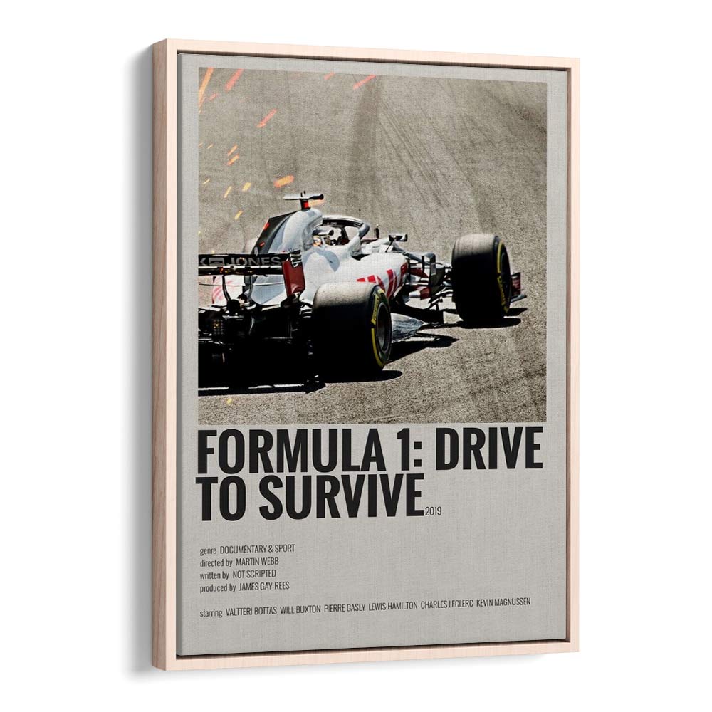 Formula 1-Drive To Survive 2019 Movie Posters in Oak Wood Floater Frame