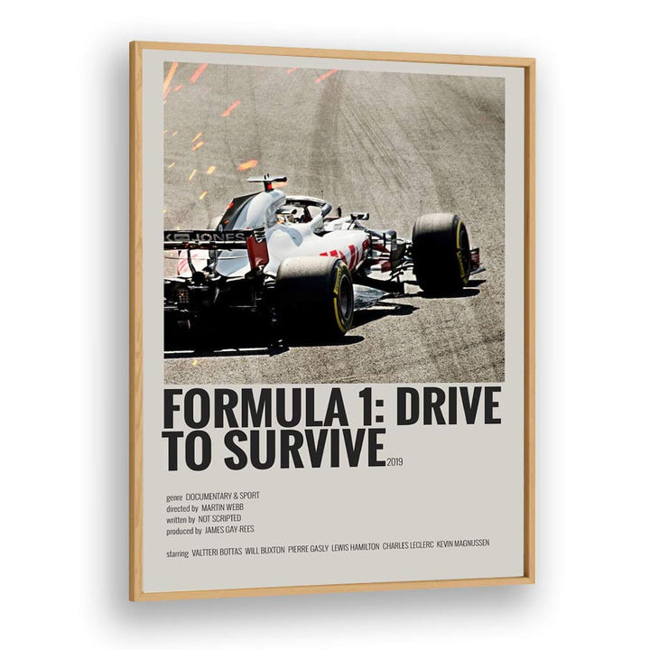 Formula 1-Drive To Survive 2019 Movie Posters in Oak Wood Plain Frame