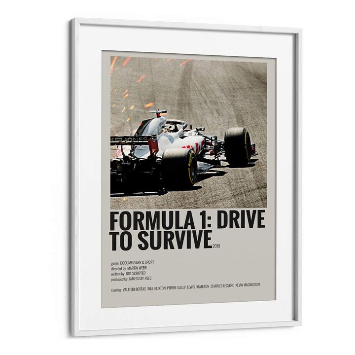 Formula 1-Drive To Survive 2019 Movie Posters in White Frame With Mount