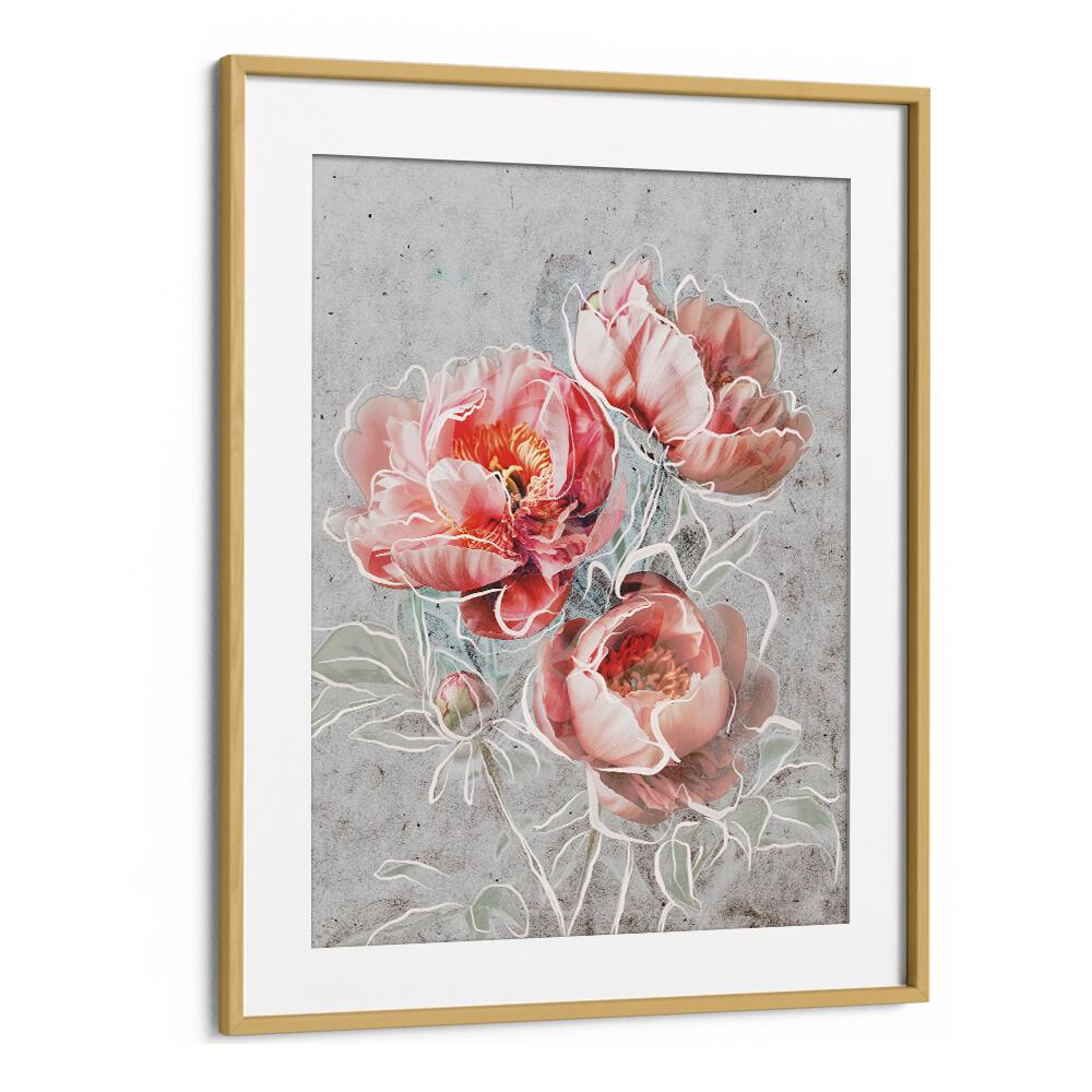 Framed Elegance by Treechild Botanical Paintings in Oak Wood Frame With Mount