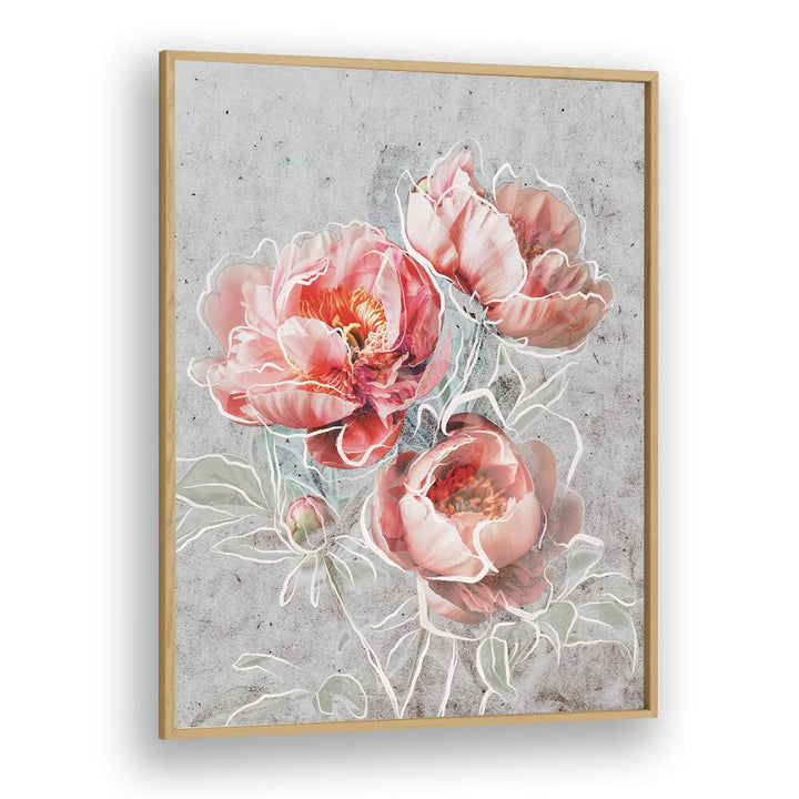 Framed Elegance by Treechild Botanical Paintings in Oak Wood Plain Frame