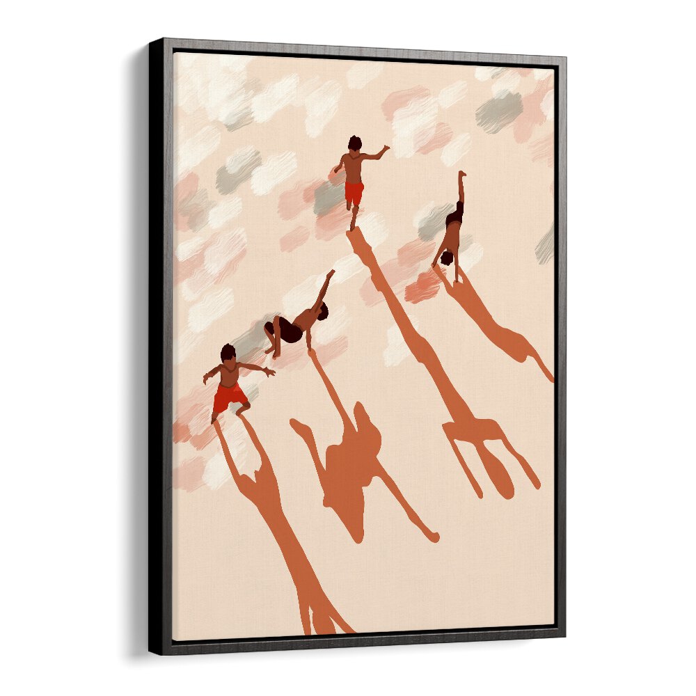 Free Spirits By Uma Gokhale Kids Room Art Prints in Black Floater Frame