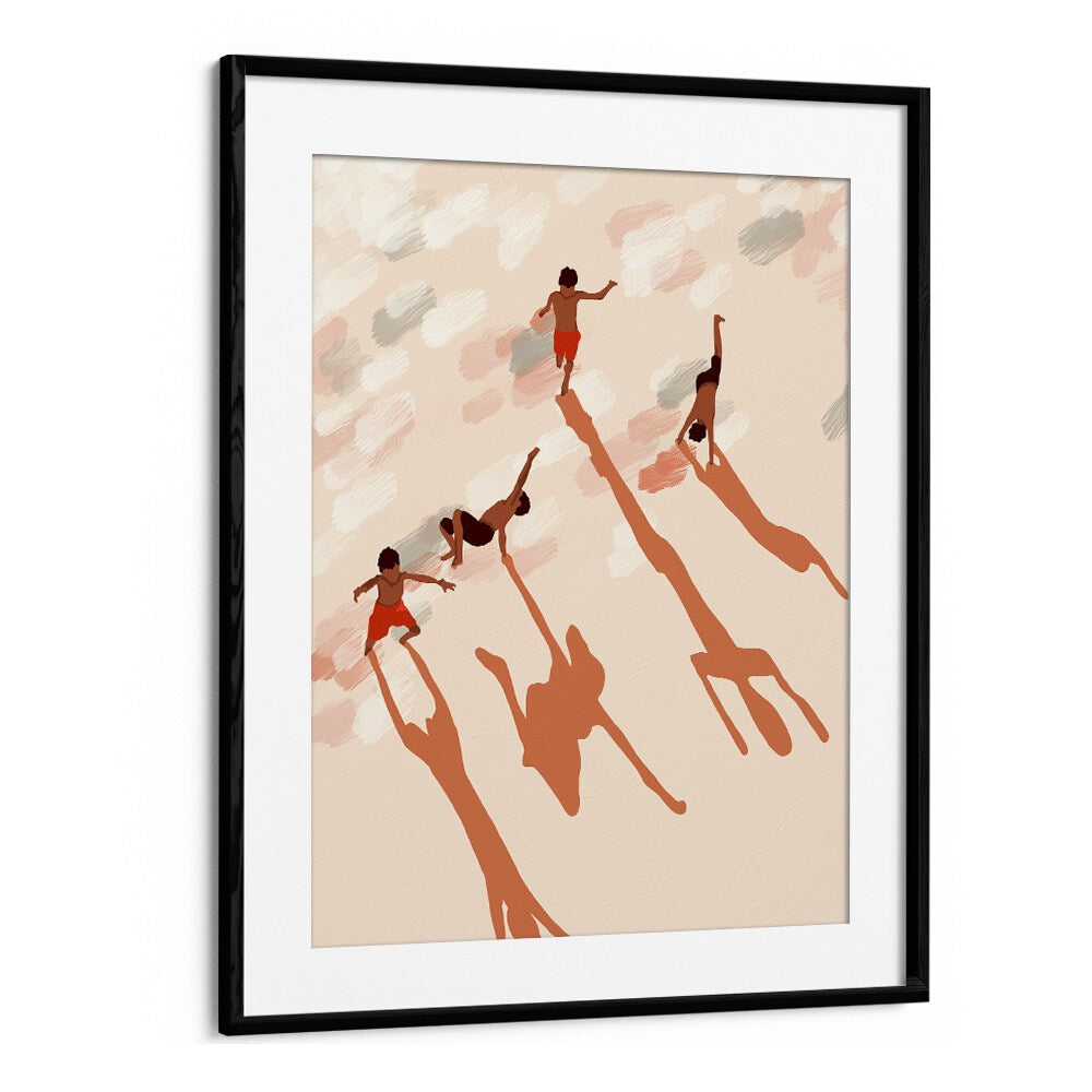 Free Spirits By Uma Gokhale Kids Room Art Prints in Black Frame With Mount