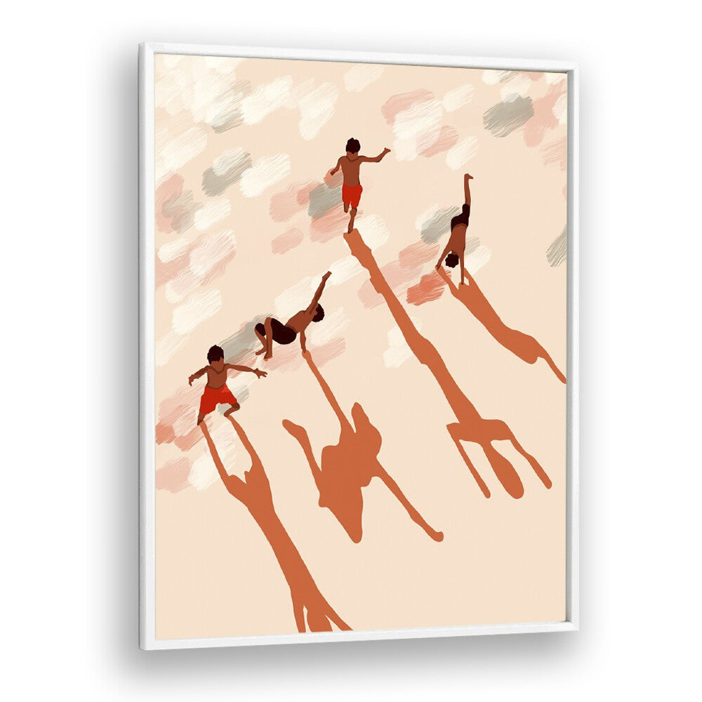 Free Spirits By Uma Gokhale Kids Room Art Prints in White Plain Frame