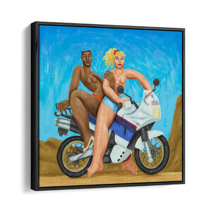 Free Wheel By Cepe Wallart Prints in Black Floater Frame