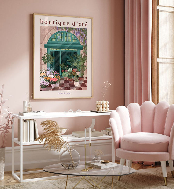 Charming FRENCH FLOWER SHOP POSTER, BAR art by Goed Blauw, perfect for enhancing your café or home decor.