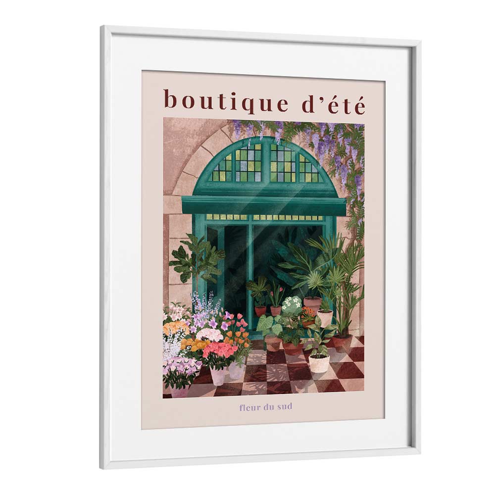 Charming FRENCH FLOWER SHOP POSTER, BAR art print by Goed Blauw, perfect for elevating your café or home decor.