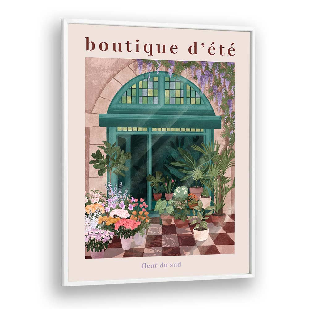 Charming FRENCH FLOWER SHOP POSTER, BAR art by Goed Blauw, perfect for enhancing your café or home decor.