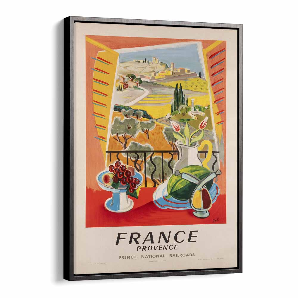 French National Railways  Retro Travel Posters in Black Floater Frame