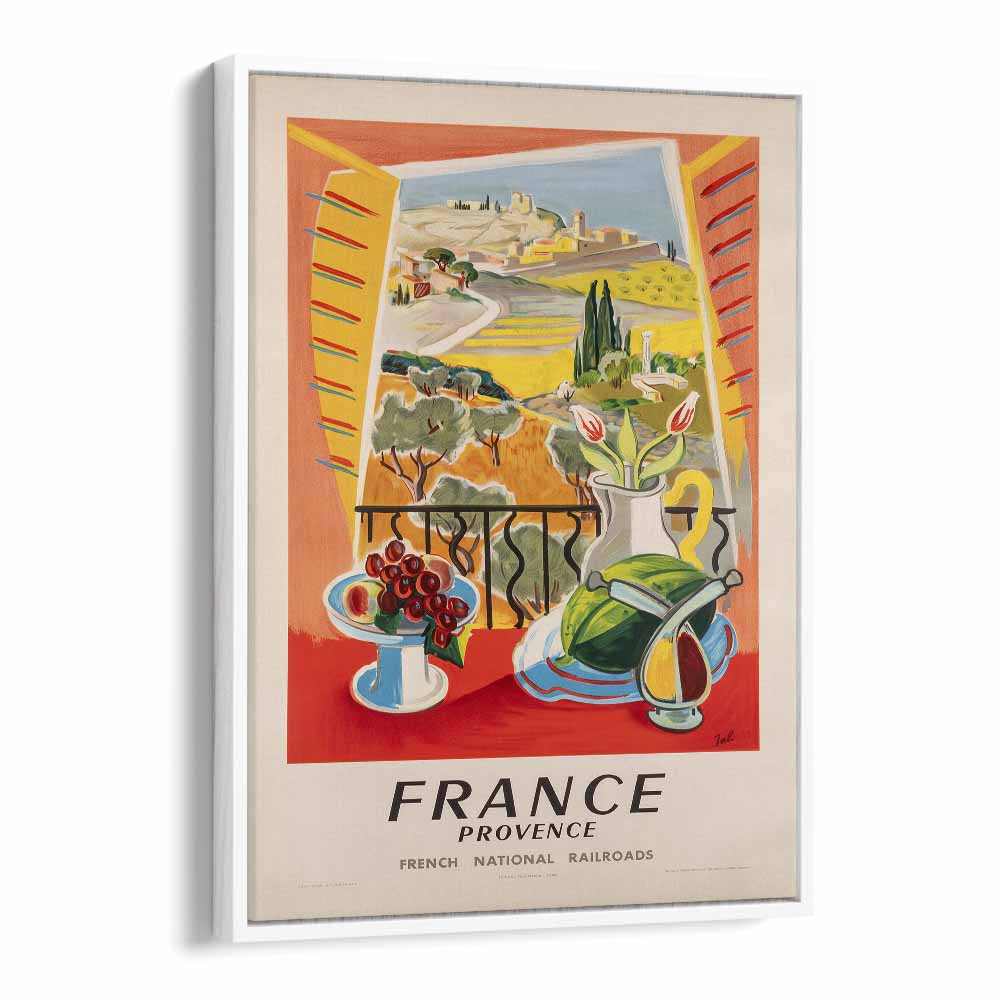 French National Railways  Retro Travel Posters in White Floater Frame