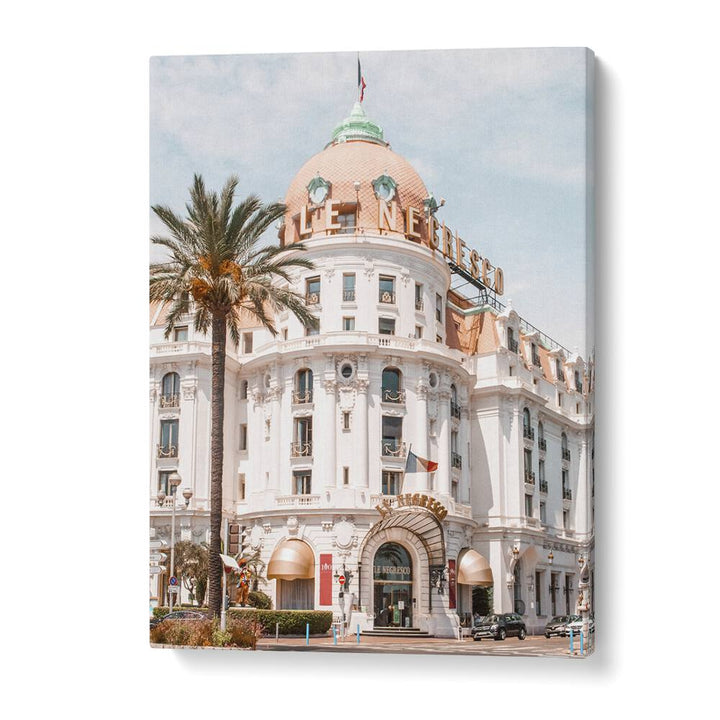 French Riviera Building By Grace Digital Art Co Beach Prints in Gallery Wrap