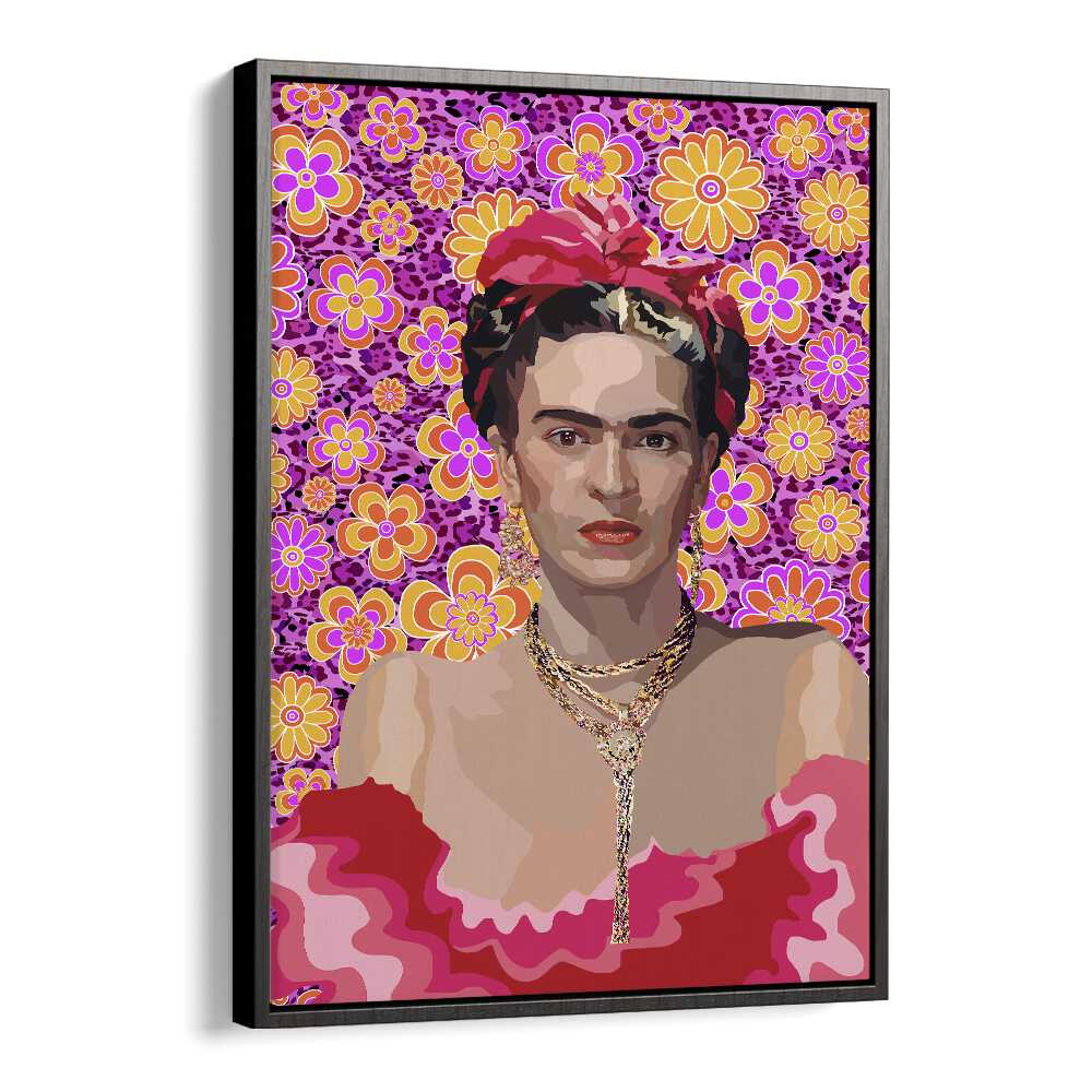 Frida By Lynnda Rakos Pop Art Paintings Pop Art Prints in Black Floater Frame