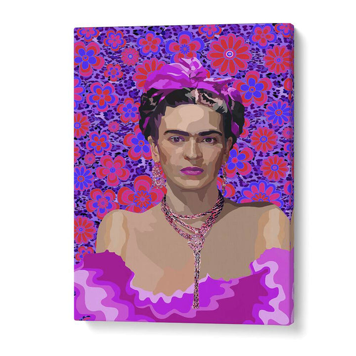 Frida In Purple Flowers By Lynnda Rakos Pop Art Paintings Pop Art Prints in Gallery Wrap