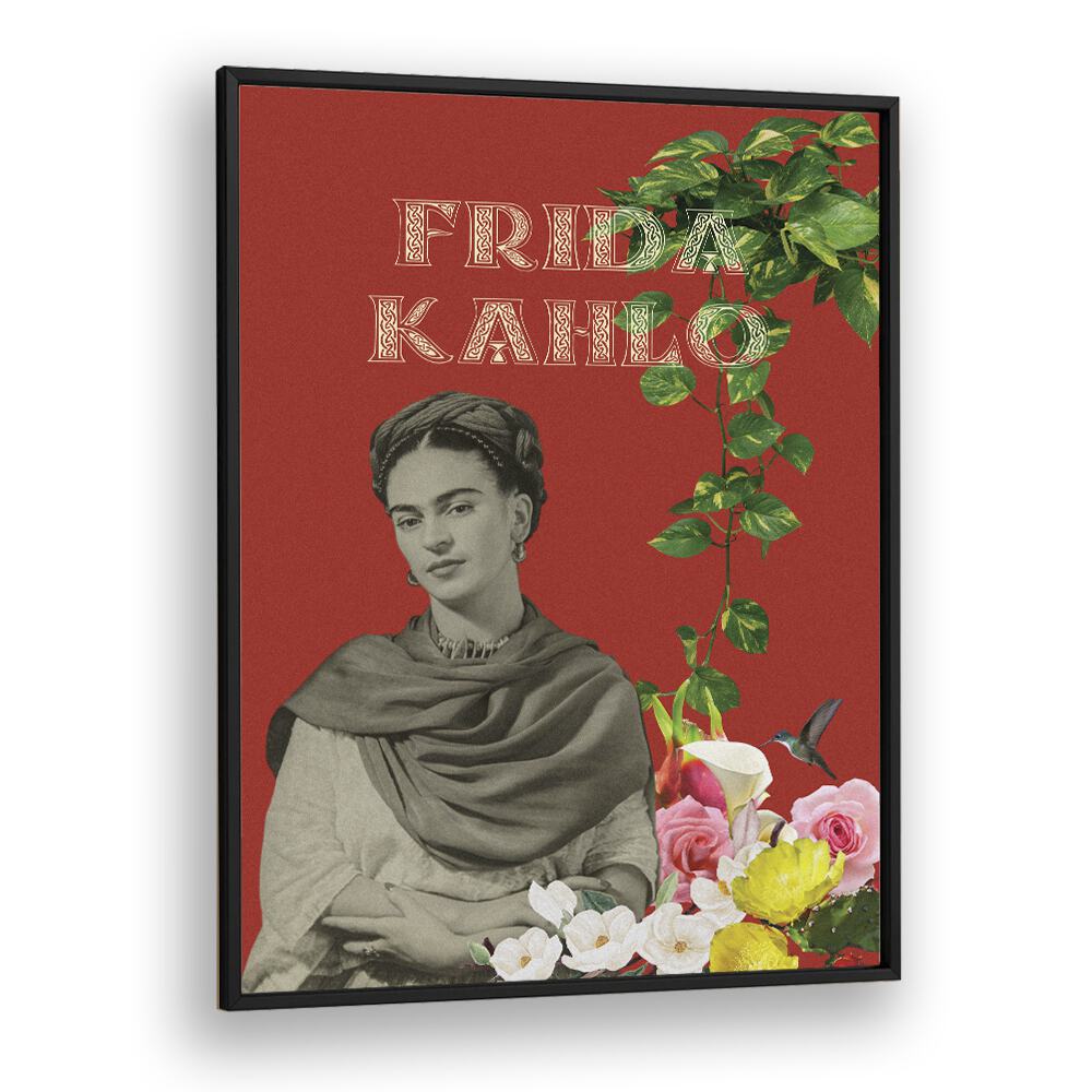 Frida Kahlo By Grishma Korjani Artist Tribute Posters in Black Plain Frame