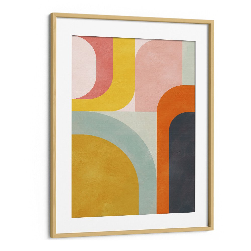 Friendly Colors II By Ana Rut Bre Landscape Art Prints in Oak Wood Frame With Mount