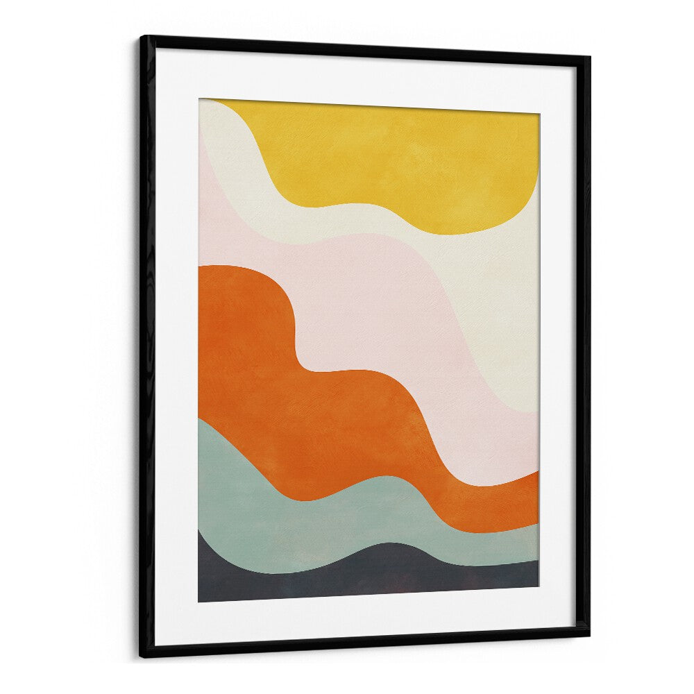 Friendly Colors III By Ana Rut Bre Landscape Art Prints in Black Frame With Mount