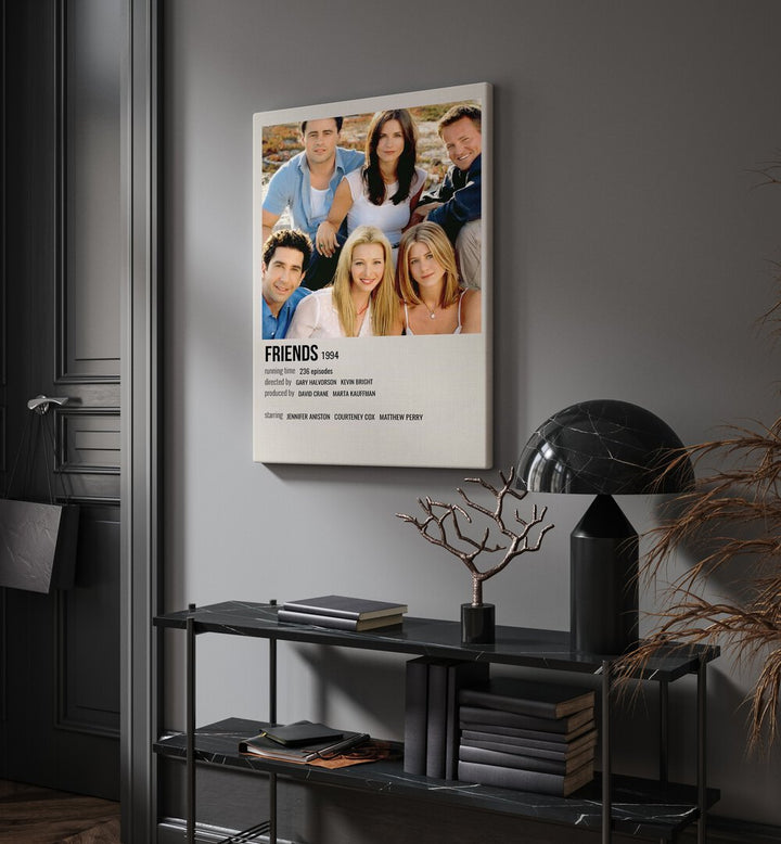 Friends 1994 III Movie Posters in Gallery Wrap placed on a wall behind a table and beside a door