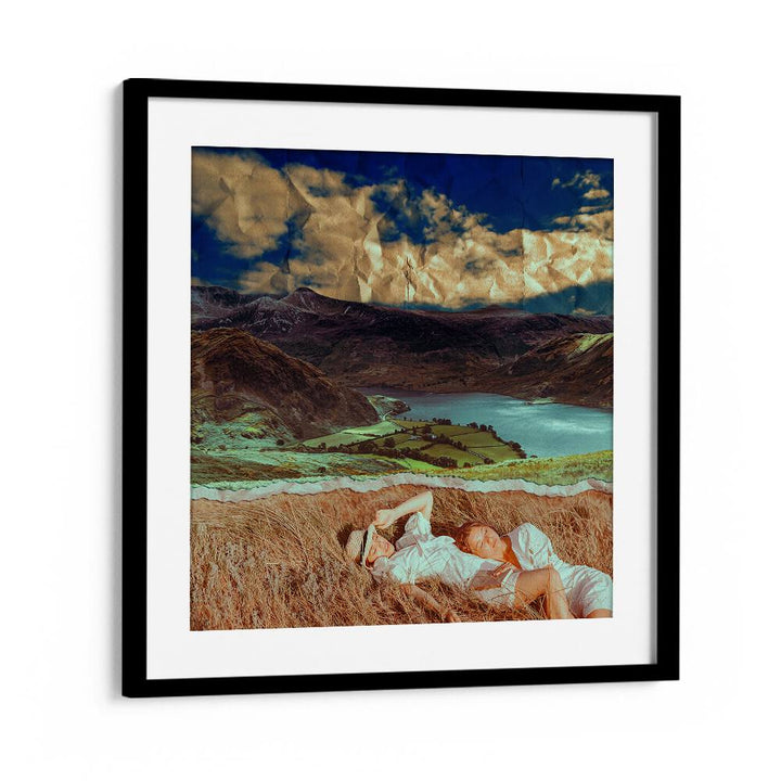 Friends In A Field By Cosmo Zach Surreal Art Prints Surrealism in Black Frame With Mount