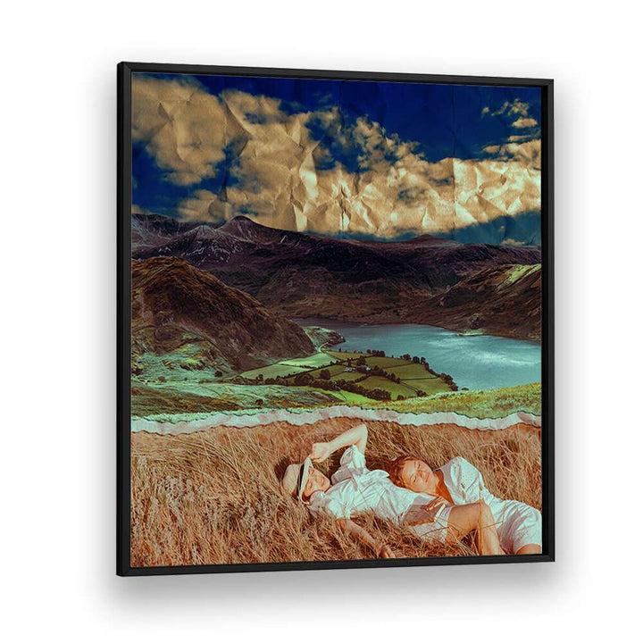 Friends In A Field By Cosmo Zach Surreal Art Prints Surrealism in Black Plain Frame