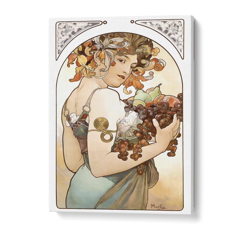 Fruit 1897 By Alphonse Mucha Vintage Paintings in Gallery Wrap