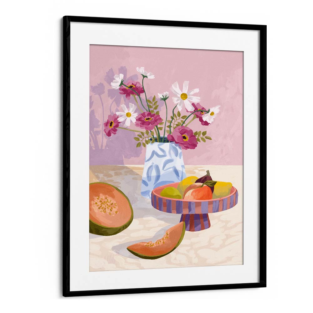 Fruit Break By Goed Blauw Kitchen Art Prints in Black Frame With Mount