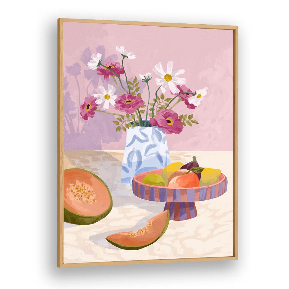 Fruit Break By Goed Blauw Kitchen Art Prints in Oak Wood Plain Frame