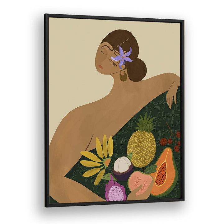 Fruit Seller By Arty Guava Wall Art Prints in Black Plain Frame