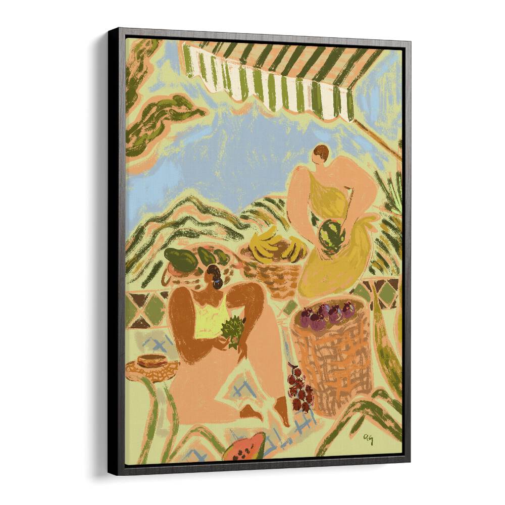 Fruit Stand By Arty Guava Wall Art Prints in Black Floater Frame