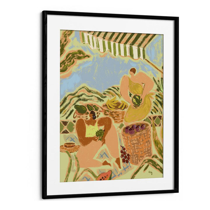 Fruit Stand By Arty Guava Wall Art Prints in Black Frame With Mount