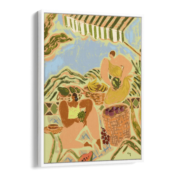 Fruit Stand By Arty Guava Wall Art Prints in White Floater Frame