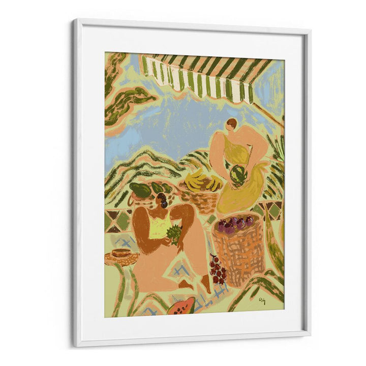 Fruit Stand By Arty Guava Wall Art Prints in White Frame With Mount