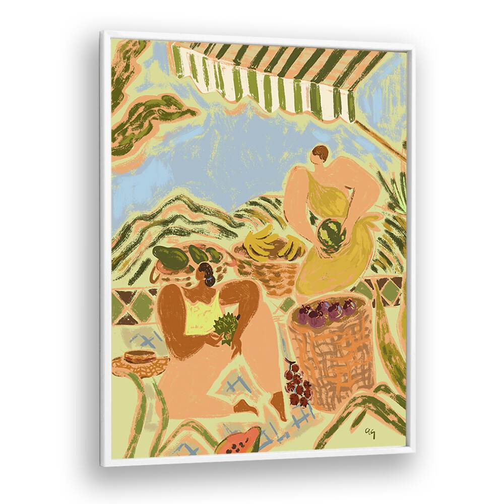 Fruit Stand By Arty Guava Wall Art Prints in White Plain Frame