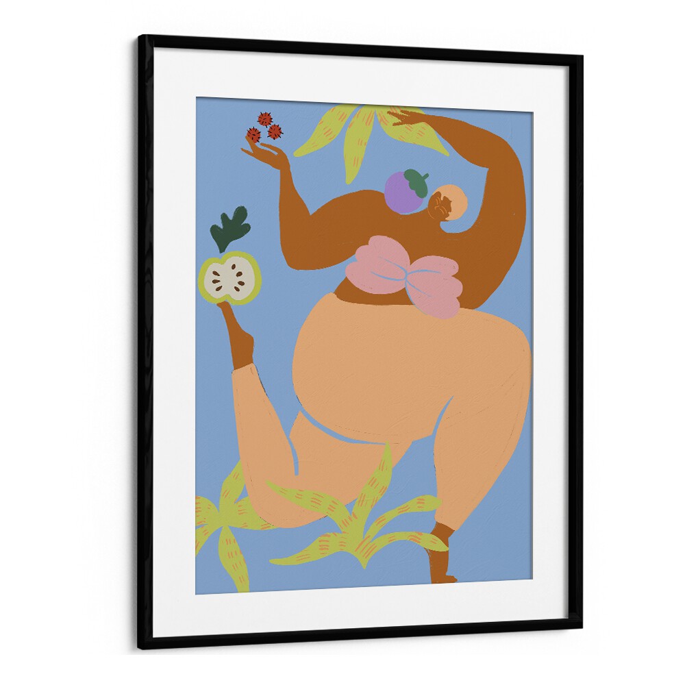 Fruity Run By Arty Guava Wall Art Prints in Black Frame With Mount