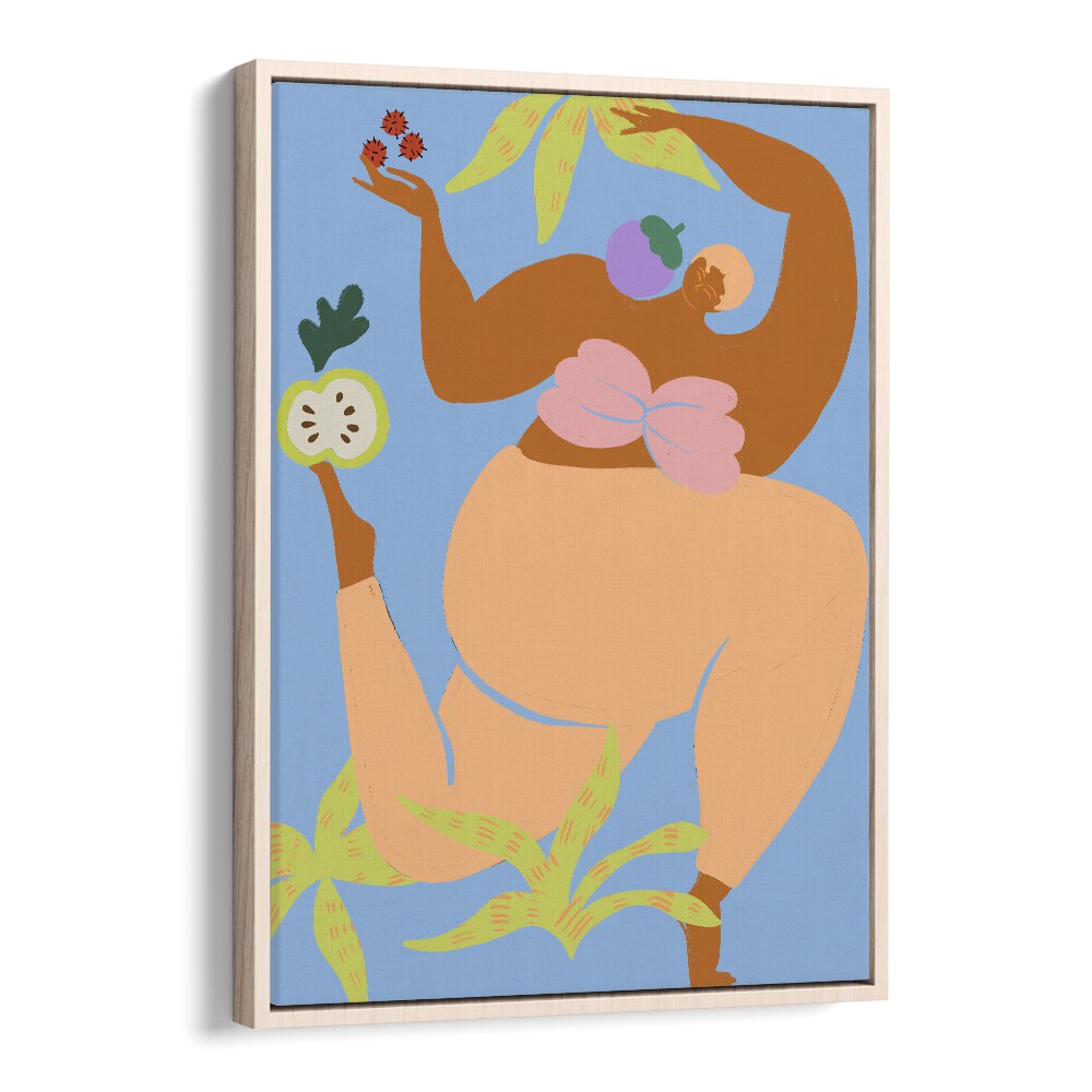 Fruity Run By Arty Guava Wall Art Prints in Oak Wood Floater Frame