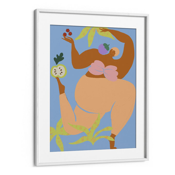 Fruity Run By Arty Guava Wall Art Prints in White Frame With Mount