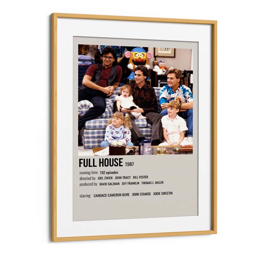 Full House 1987 Movie Posters in Oak Wood Frame With Mount