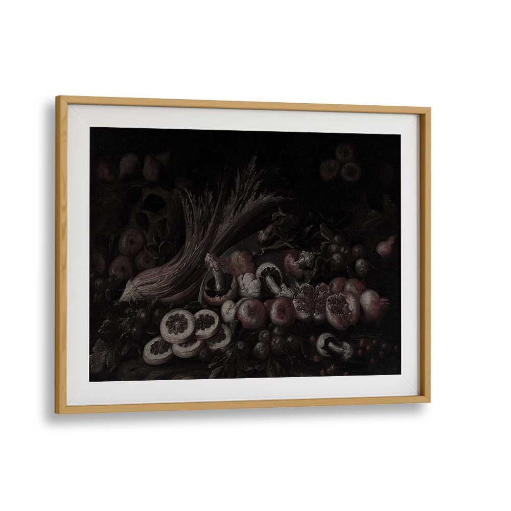 Fungal Wonders Exploring The Enchanted Forest Of Mushrooms Gothic Art Prints in Oak Wood Frame With Mount