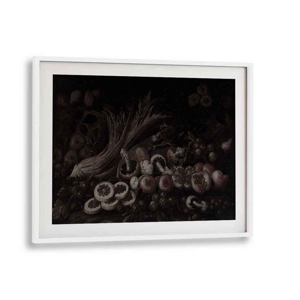 Fungal Wonders Exploring The Enchanted Forest Of Mushrooms Gothic Art Prints in White Frame With Mount