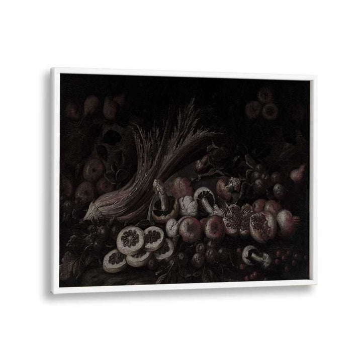 Fungal Wonders Exploring The Enchanted Forest Of Mushrooms Gothic Art Prints in White Plain Frame