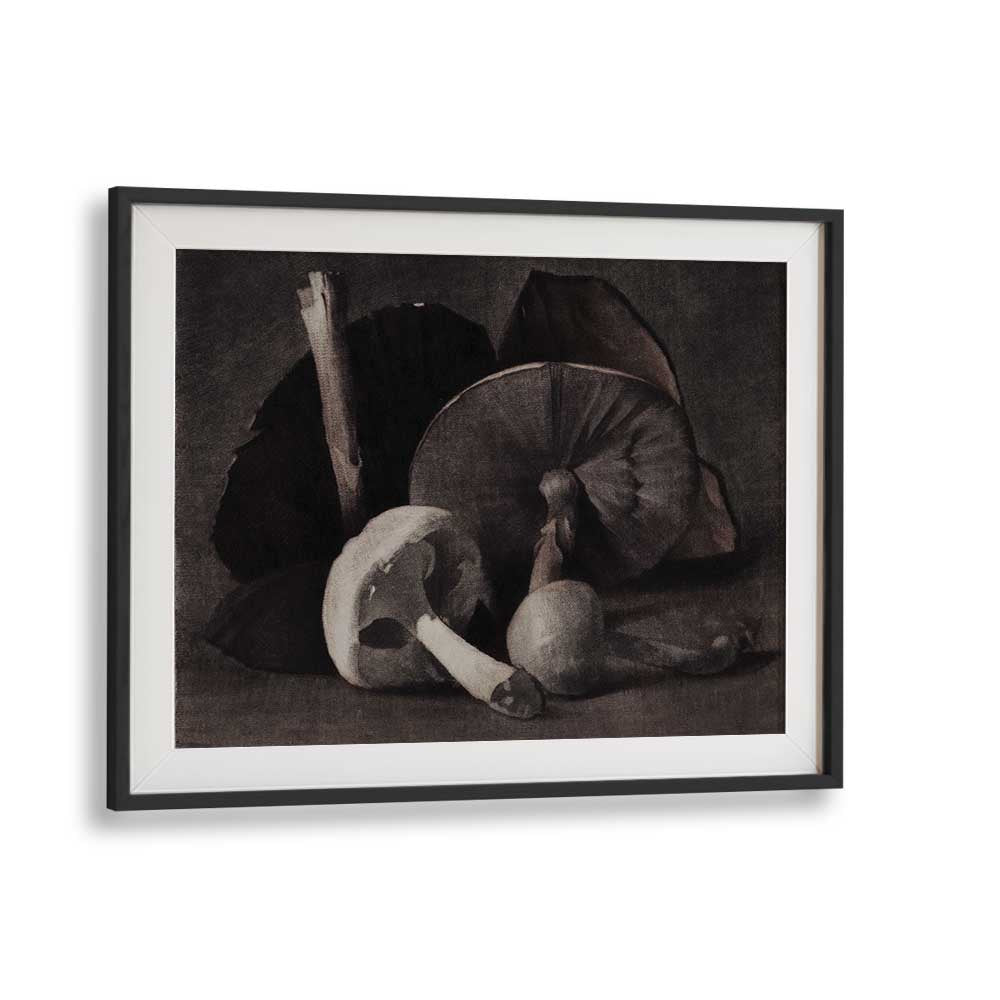 Fungi Dreams Gothic Art Prints in Black Frame With Mount