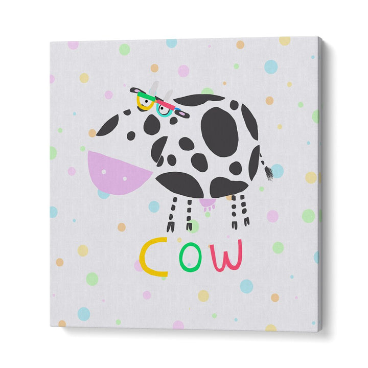 Funny Cow Wearing Glasses By Carla Daly Kids Room Painting in Gallery Wrap