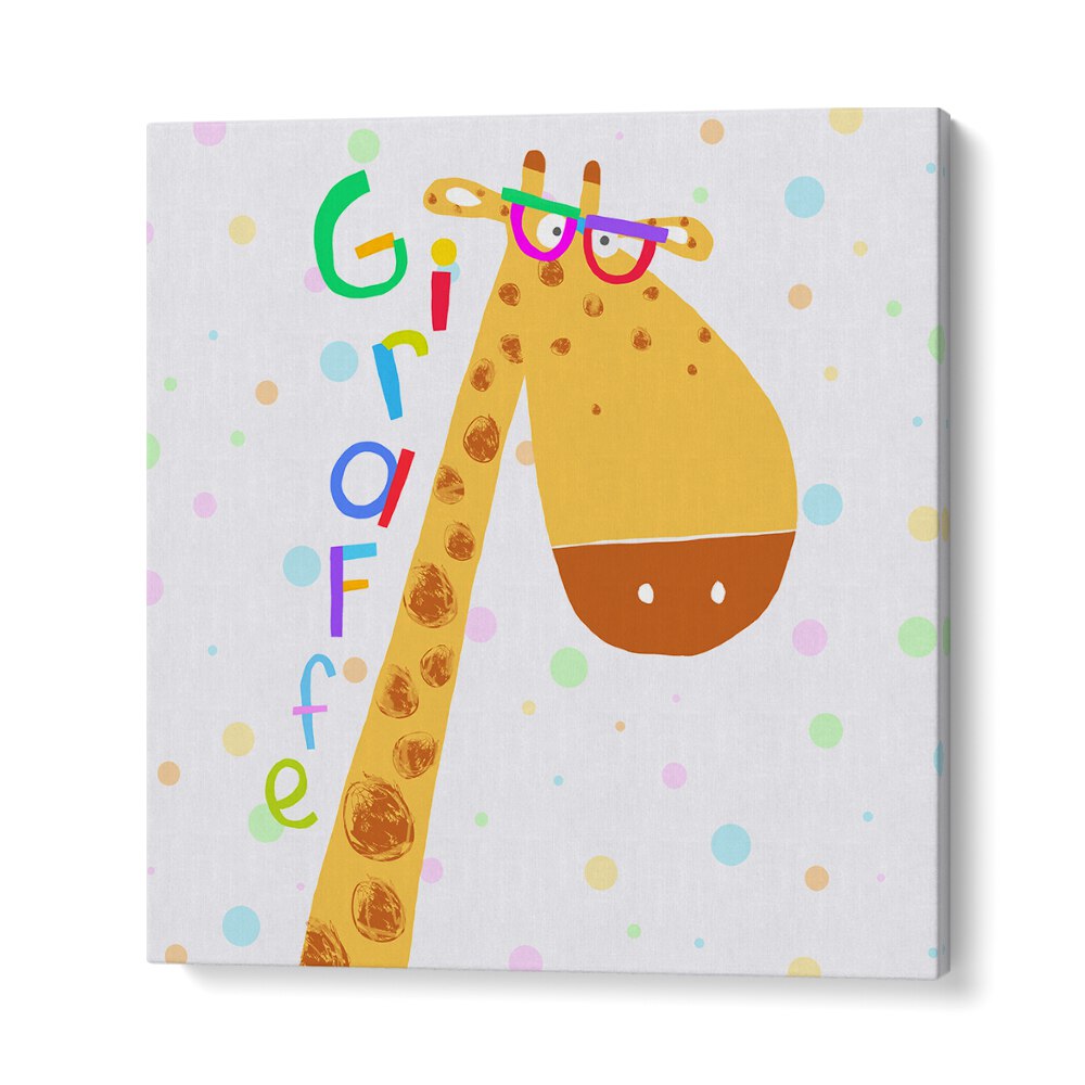 Funny Giraffe Wearing Glasses By Carla Daly Kids Room Painting in Gallery Wrap