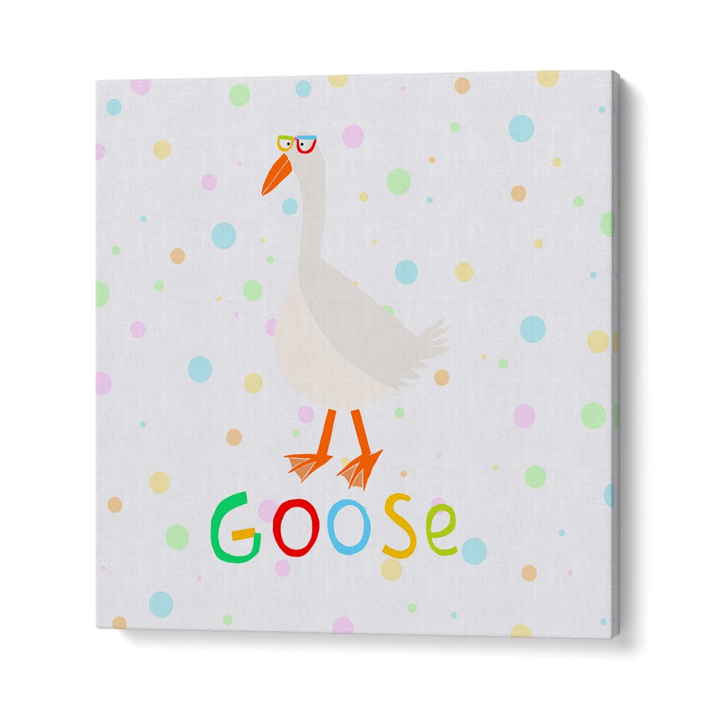 Funny Goose Wearing Glasses By Carla Daly Kids Room Painting in Gallery Wrap