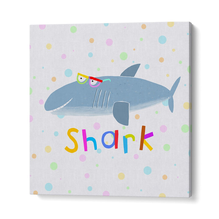 Funny Shark Wearing Glasses By Carla Daly Kids Room Painting in Gallery Wrap