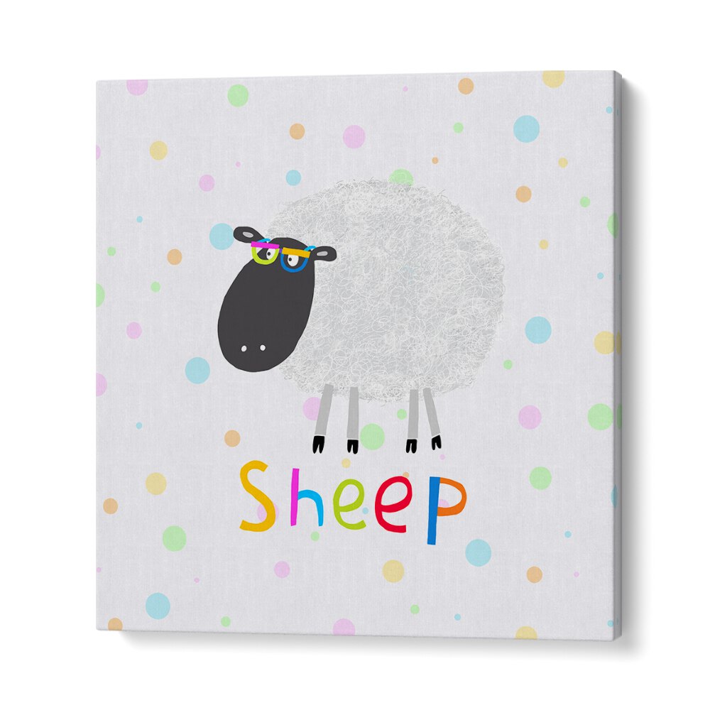 Funny Sheep Wearing Glasses By Carla Daly Kids Room Painting in Gallery Wrap