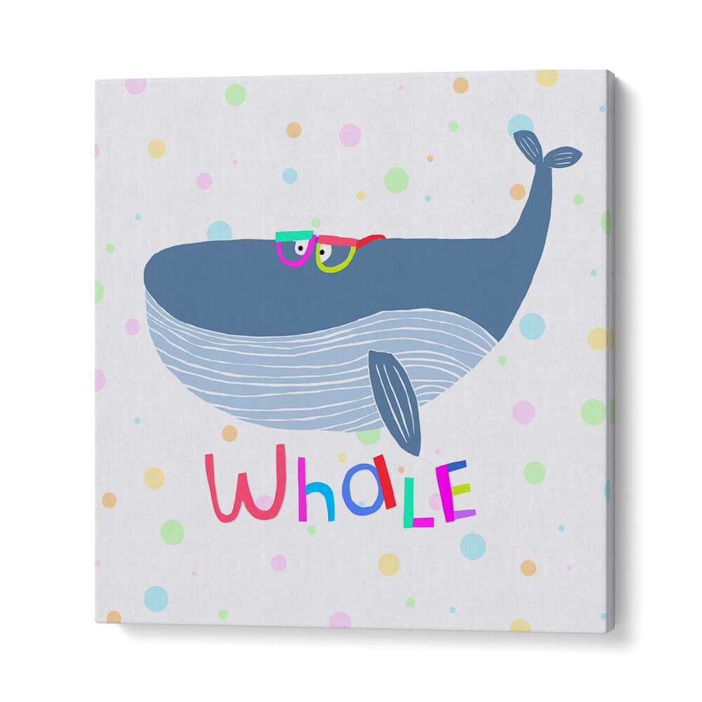 Funny Whale Wearing Glasses By Carla Daly Kids Room Painting in Gallery Wrap