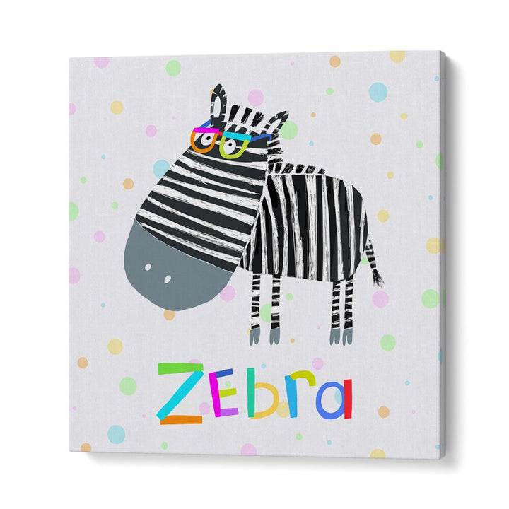 Funny Zebra Wearing Glasses By Carla Daly Kids Room Painting in Gallery Wrap