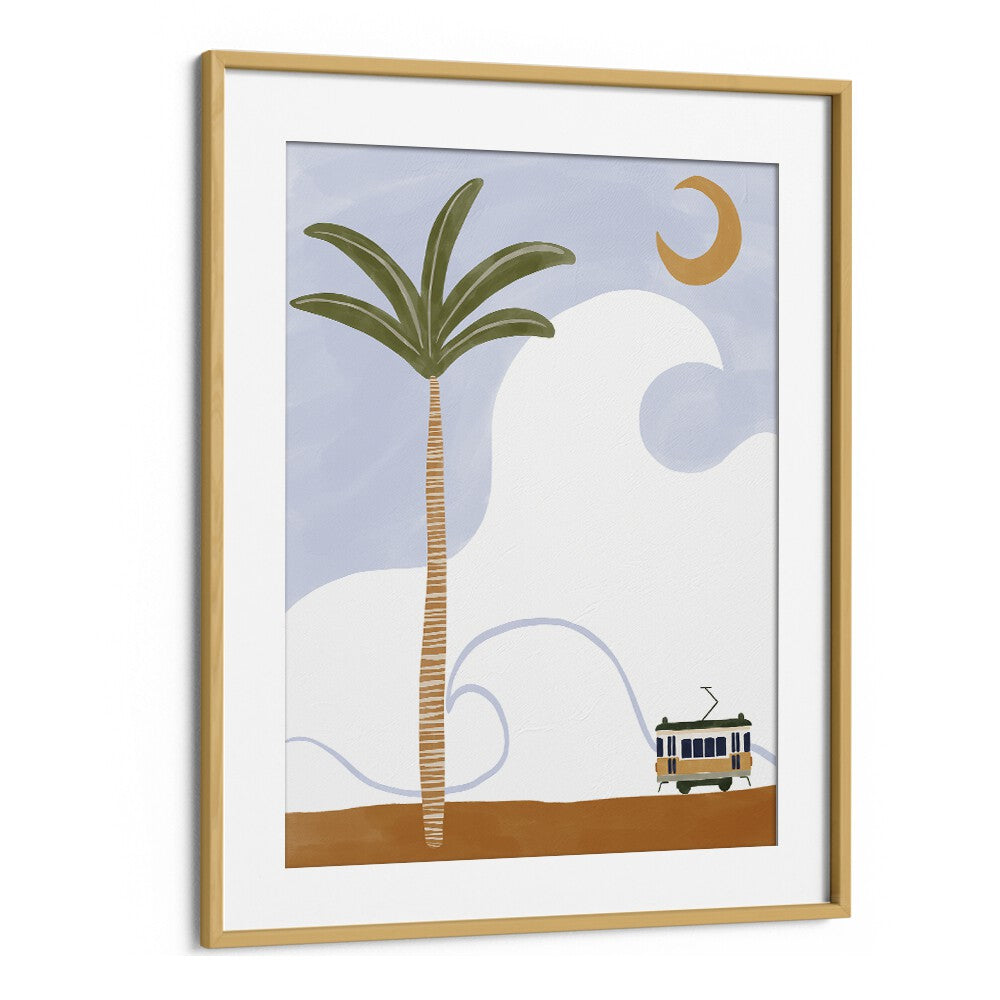 Gaboon By Ivy Green Landscape Art Artwork in Oak Wood Frame With Mount