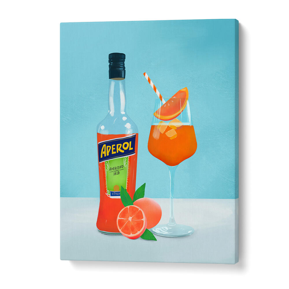 APEROL SPRITZ , BAR art print with Aperol bottle and orange cocktail